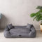 exclusive BED Hundebett Puffi Grosse Mittelgroße Kleine Hunde - Hundekissen Hundematte aus Alcantara-Stoff - Waschbar Kuschelig Langlebig Abriebfest Reißfest (L+| 90x70cm, Grau)