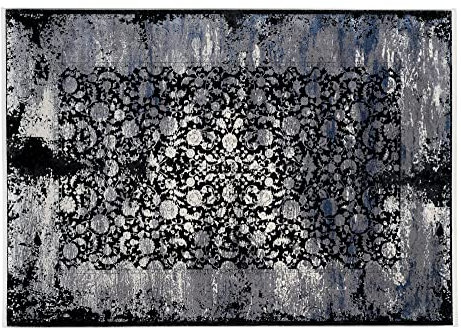 Musterring Teppich Colorado Flower 603 grau-schwarz 67 x 130 cm