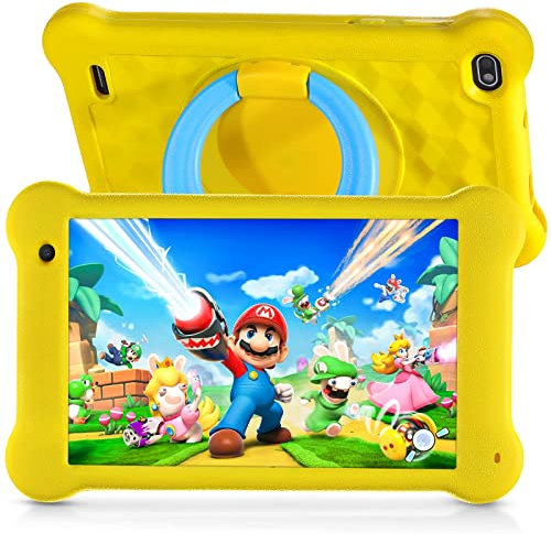 Wainyok Kinder Tablet, 2GB RAM+ 32GB ROM Kids Tablet, Quad Core, Kindersicherung, 7 Zoll Augenschutz IPS FHD Display Kleinkind Android 11 Tablets mit Kindersicherer Hülle