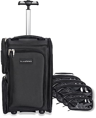 GLAMSERIES GlamSwitcher Trolley & Rucksack in einem, Kosmetikkoffer mit 5X Pouches, Make-Up Artist Koffer mit Hitzeschutzfach, Organizer für Visagisten, Friseure