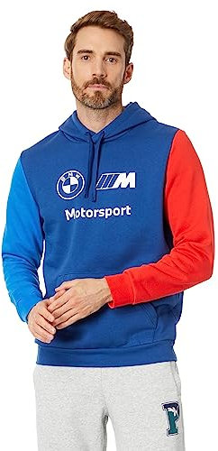 Puma BMW M Motorsport Essentials Felpa con Cappuccio in Pile da Uomo, PRO Blue-m Colore, L