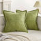 EMEMA Kordsamt Kissenbezüge Weich Dekokissen Dekorativ Kissenbezug 45x45 cm Kissenhülle Sofakissen Zierkissen Couchkissen 2er Set für Wohnzimmer Schlafzimmer Gras Grün