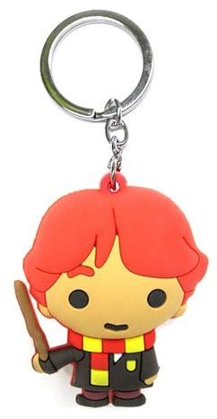 Harry Potter Ron Chibi-Figurine en Vinyle Porte-clés, Rouge, 4,5 x 6 cm