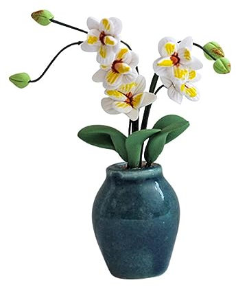 Cabilock Topfpflanze Magnolie Verzierungen Für Desktop-pflanzenmodelle Blumenpflanzen Mini-topfblumenmodell Mikrolandschaftsblume Bonsai-schmuck Glasvase Keramik Puppenhaus Künstliche