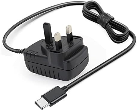 PremierAdapter 5V 3A USB C Wall Charger with UK 3PIN Adapter for Samsung Galaxy S8, S8 Plus, Note 8, LG G5, G6, HTC 10, Nexus 6P, 5X and Other Type-C 5V Supported Device (Black) (5V3A)