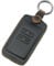 QIULIFAN Key Card Case for Renault Key Fob 4 Buttons Leather Key Cover with Keyring for Renault Megane Clio Captur Kadjar Espace Dacia Duster, Black