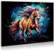 JBER Pferd Leinwand Gemälde Wandkunst, geeignet für Badezimmer Dekoration, Poster Home Decor, lustige Tier Dekoration, gerahmt, 60 X 40cm