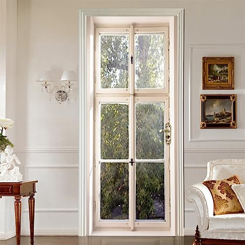 MYIESAXL Stickers Porte en Verre PVC Moderne Effet Trompe-l'œil 3D pour Salon Chambre Décoration de la Maison, Stickers Muraux Imperméables Amovibles, Autocollants Porte (83 x 204cm) - 2 Pièces