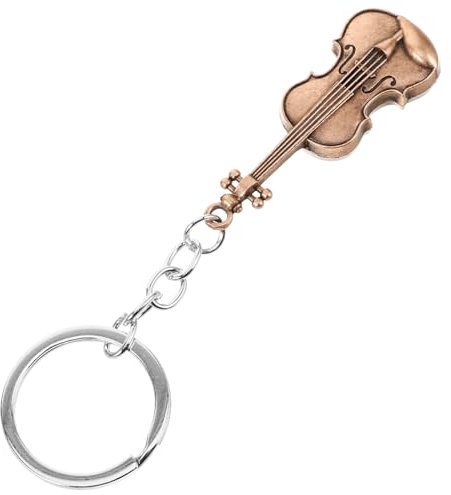 SEWACC Kleiner Geigen Schlüsselanhänger Aus Robustem Metall Dekorativer Taschenanhänger Musikinstrument Anhänger Für Handtaschen Und Geschenk
