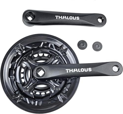 THALOUS Bicycle Crankset 6 7 8 Speed 42/34/24T Universal Square Crank Set 170MM Crank Arm for Mountain Bike