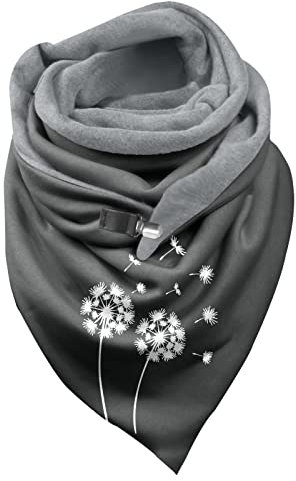 Generisch Damen Wollschal - Winter Warm Karierte Schals für Damen, Große Weiche Dicke Tücher Und Wraps Damen Schal Grau Loop Schal Damen Winter Flauschig