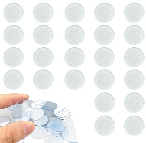 Schutzpuffer Abstandshalter, Gumminoppen für Glasplatten 25mm Elastikpuffer Transparent 50 Stück Gummipuffer Transparent Selbstklebend Schutzpuffer Abstandshalter Rund für Glasplatte Tisch Schrank