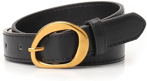 TTPSRY Ovaler Metallschnalle Damengürtel Klassischer Ledergürtel Schmal Elegant Taillengürtel Alltag Kleidungaccessoire