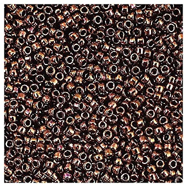 Cuentas redondas TOHO Rocailles, tamaño 8/0, bronce oscuro (# 222), Japón, cristal