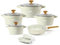 Cookware Set, 11-Piece Ceramic Non-Stick Pots and Pans with Glass Lids (White)