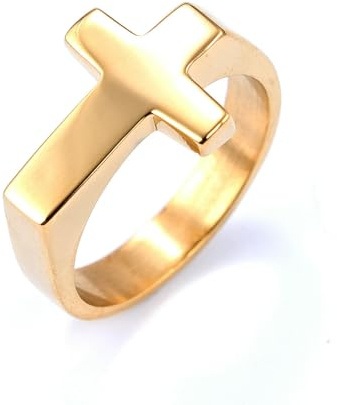 Sumpgle Edelstahl Kreuz Ring Gold Silber Schwarz Farbe Optionen Unisex Modeschmuck Trendy Minimalistischer Stil