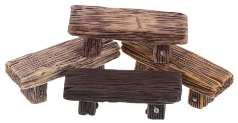 JOINPAYA 4 Stück Miniaturhocker aus Sicherem Kunstharz mit Vintage Design Puppenhaus Dekoration und Mikrolandschafts Zufällige Farbe Zufälliger Stil