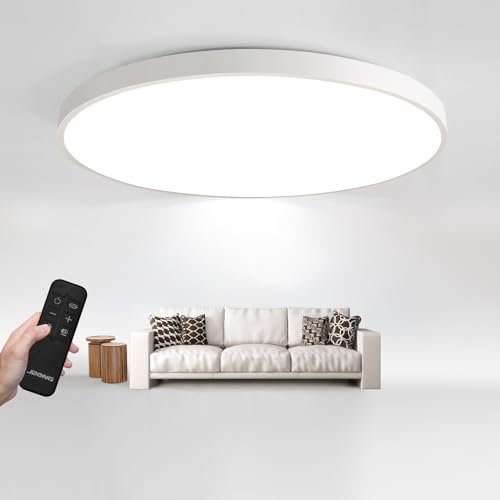 JDONG 80W Led Deckenleuchte Ø 70 * 5CM Dimmbar mit Fernbedienung 3000K-6000K Wohnzimmerlampe Flach Rund Deckenlampe moderne Leuchte für Schlafzimmer Büro