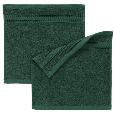 G BETTWARENSHOP Frottierserie Essential – Hochwertige Handtücher aus 100% Baumwolle – Saugstark, Weich & Pflegeleicht Seiftuch 2er Pack 30x30 cm, Tanne