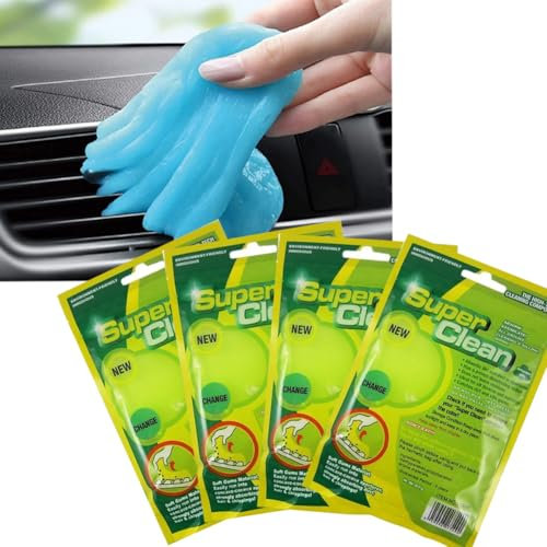 OVLENG Tastaturreiniger Gel, 4 Stück Auto Reinigungsgel Universeller Staubreiniger für Computer, Drucker, Kameras,Grün