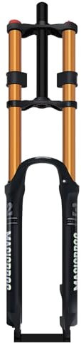 26 27.5 29 Pouces DH Vélo De Montagne Fourche Air Suspension VTT 1-1/8 Fourche À Suspension De Vélo Frein À Disque De Descente 180 Mm De Débattement Verrouillage Manuel QR 9MM(Gold,27.5)