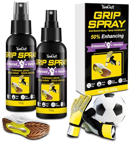 Grip Spray Torwarthandschuhe 200 ml | Sportschuh Griffspray Antirutsch-Spray | Verbessert Handschuhgriffigkeit | Geeignet für Fußballhandschuhe, Basketballsohlen, Golf- & Tennisschlägergriffe