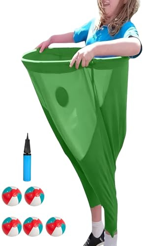 Oma-Hosen-Gartenspiel, das ultimative Partyspiel für Familientreffen im Freien, Sackhüpfen-Spiel(Green,Adult)