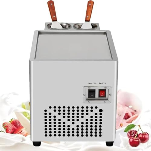 Electric Ice Cream Roll Maker, Stainless Steel Stir-Fried Ice Pan for Rolled Yogurt and Dessert Preparation in Commercial Settings
