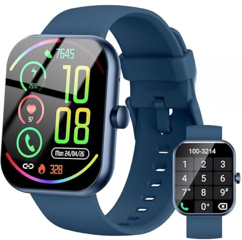 Reloj Inteligente Hombre Mujer, 1.85 Smartwatch con Llamadas Bluetooth y Whatsapp Notificación, IP68 Pulsera Actividad con 100+ Modos Deportivos, Pulsómetro, Monitor de Sueño para Android iOS