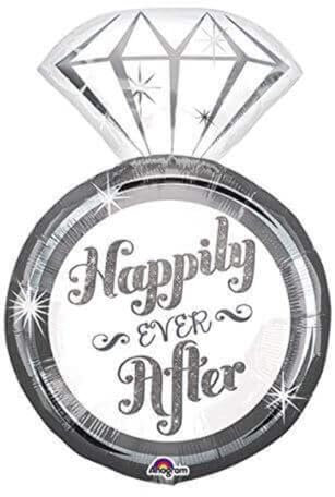 Happily Ever After Ring SuperShape Foil Balloons 18/45cm w x 27/68cm h