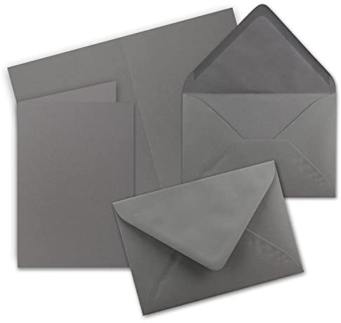 30x Faltkarten Set mit Briefumschlägen DIN A6 / C6 - Graphitgrau (Grau) - 14,8 x 10,5 cm (105 x 148) - Doppelkarten Set - Serie FarbenFroh