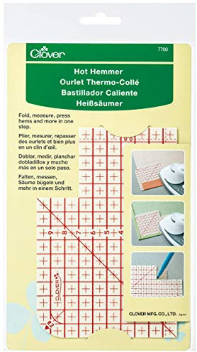 Clover Hot Hemmer/VE3 Haberdashery/Plastic White/Red 25 x 13.8 x 0.2 cm, 25 x 13.8 x 0.2 cm