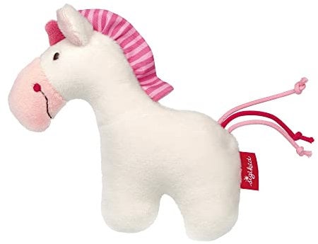 SIGIKID 42187 Rassel Einhorn Red Stars Mädchen Babyspielzeug empfohlen ab Geburt weiß