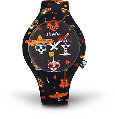 Doodle Armbanduhr Calaveras Mood DOSK005 mit Silikonarmband