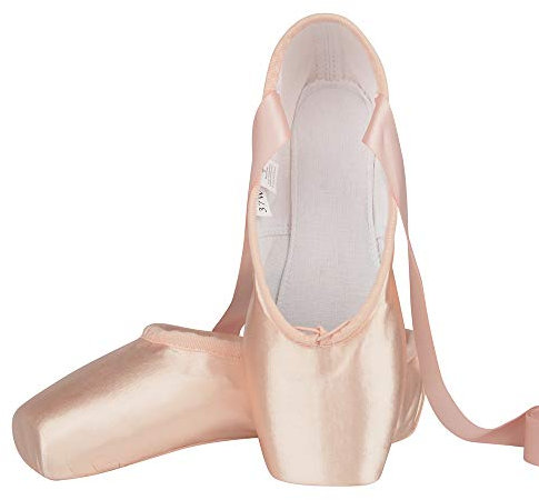 Spitzenschuhe Rosa Ballettschuhe Professionell Tanzschuhe mit Spitzenschoner und genähtes Band für Damen/Mädchen (Bitte wählen Sie eine Nummer größer) 35