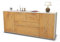 Stil.Zeit Sideboard Elisa, Korpus Weiss matt, Front Holz-Design Eiche (180x79x35cm) Push-to-Open Technik & Leichtlaufschienen