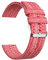 ULLCHRO Unisex Nylon Armband mit Edelstahl Schnalle 18mm Rot Silber