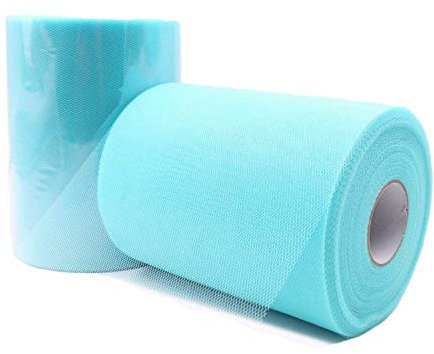 JZK Blau Tüllstoff 15 cm x 91m Tüll Rolle für Tutu Ballettrock Hochzeit Tischedeko Dekoration Party Crafts Geschenk Bogen Tüllband