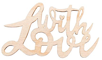 Rayher Holz Minischrift With love,FSC Mix Credit, natur, 6,3x3,7x0,3cm, 46512505