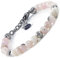 10:10 Bracciale con pietre naturali diaspro rosa da 6 mm, beads in acciaio inox, bracciale molto resistente prodotto in Italia