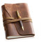 Scrodcat vintage leather sketchbook leather Blank Pages Genuine Leather Bound Daily Notepad for Men & Women,240 Kraft Pages with pen (Brown, L)