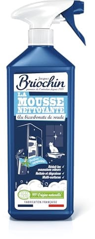 JACQUES BRIOCHIN DROGUISTE DEPUIS 1919 - Nettoyant Anti-Odeurs - Au Bicarbonate de Soude - Texture Mousse - Parfum Verveine- Multi-usages - Séchage Rapide - Ecocert - Fabrication Française - 750 ml