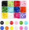 Ysimple 960 Stück 9 mm 12 Farben Farbknöpfe DIY Nähknöpfe Kinderknöpfe Runde Kunststoffgürtel Aufbewahrungsbox PVC Box zum Nähen Basteln Scrapbooking Kinderhemden Basteln Nähen (２-Loch)