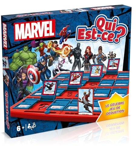 Winning Moves Qui Est Ce Jeux de Societe Marvel - Jeux pour Enfants 6 Plus - Jeu de Plateau Famille pour 2+ Joueurs - Version française