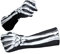 VALICLUD Hexenhandschuhe Skelett Handschuhe Halloween Skeleton Handschuhe Middleskull Handschuhe Gothische Handschuhe ?nner Cosplay Skelett Hand Halloween Neuheit Sch?delhandschuhe Knochenhandschuhe