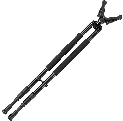 Trakiom Shooting Rests, Hunting Bipod, Shooting Tripod, Adjustable Shooting Bipod with 360° V Yoke Rest, Twist Lock, Lightweight Aluminum Frame, High Density Foam Grip and Spike Feet