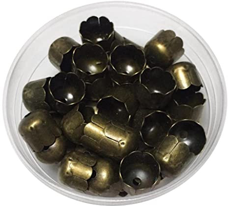 LOVIVER 45 Stück Endkappen Schmuck Eisen 10mm Endkappen Erkenntnisse, Antike Bronze, 10mm