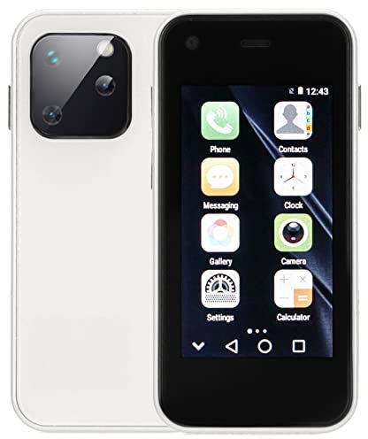 ciciglow 3G Mini Smartphone, 2.5in HD Pantalla Táctil Dual SIM Teléfono Móvil 1GB RAM 8GB ROM Ultrafino WiFi GPS Bluetooth Bolsillo Celular 2MP Frontal + 5MP Cámara Trasera(Perla Blanca)