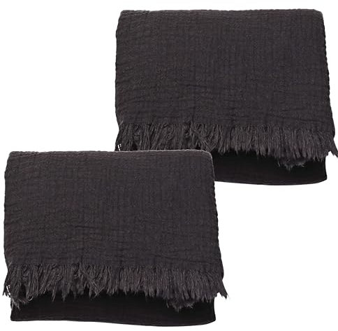 Badetücher 2er Set Luxus Musselin Handtücher für Erwachsene - Luxus 100% türkische natürliche Baumwolle Musselin Stoff Hamamtücher - Extra weich, saugfähig, schnell trocknend, leicht (Anthrazit)