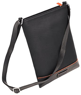 DAVIDOFF Home Run Herren Messenger Bag Schwarz – moderne Schultertasche aus veganem Material – hochwertige Herren Tasche mit Reißverschluss
